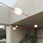 Gitter-Lichterkette mit 7 Lichtpunkten für den Außenbereich IP67 in Korallenrot – Marina GRID – Ansicht 5