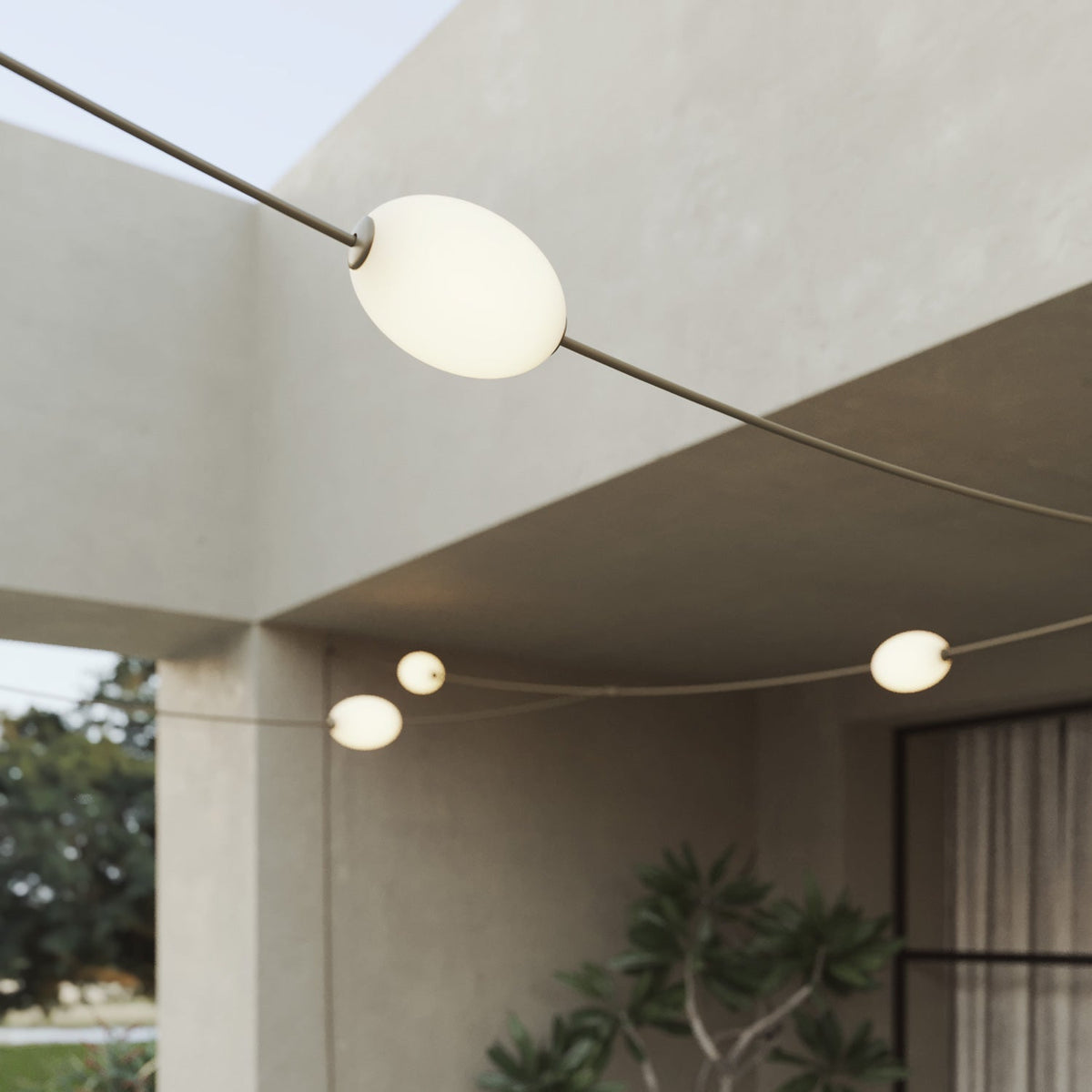 Netz-Lichterkette für den Außenbereich, 7 Lichtpunkte, IP67 Olivgrün - Marina GRID – Ansicht 5