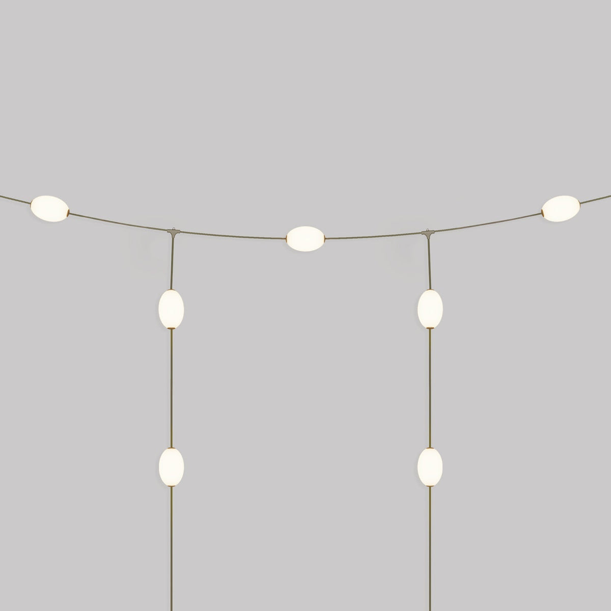 Netz-Lichterkette für den Außenbereich, 7 Lichtpunkte, IP67 Olivgrün - Marina GRID