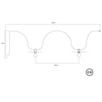 Catenaria Modulair für den Außenbereich IP65 mit 2 Lampenschirmen und Baldachin - Weiß – Ansicht 5