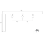 Modular Außen-Lichterkette IP65 tragbar mit 3 Leuchten – Schwarz – Ansicht 5