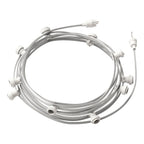 Lumet-System-Lichterkette 12,5 m mit CM02-Textilkabel, 10 Lampenfassungen, weißen Haken und Stecker