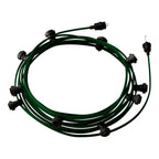 Kettenlichtsystem Lumet, 12,5 m mit Textilkabel CM21, 10 Lampenfassungen, schwarzer Haken und Stecker