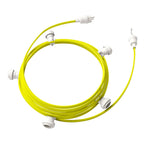 Lumet Lichterkettensystem 7,5 m mit CF10-Stoffkabel, 5 Fassungen, weißen Haken und weißem Stecker
