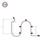 Girlande System Lumet 7,5 m mit Textilkabel CM03, 5 Lampenfassungen, Haken und Stecker in Schwarz – Ansicht 4