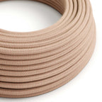 Stoffkabel Altrosa und Beige ZigZag