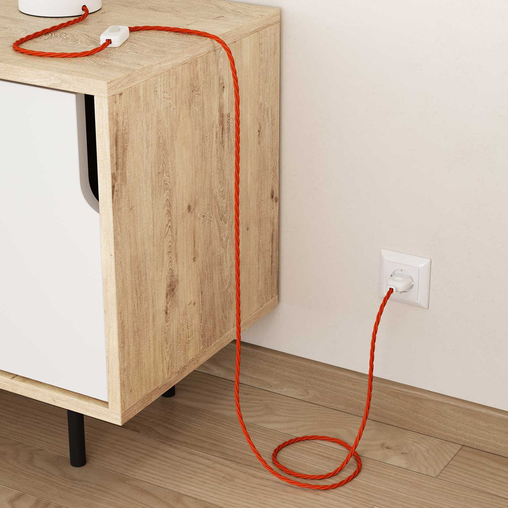 Geflochtenes Textilkabel Orange Fiamma – Ansicht 3