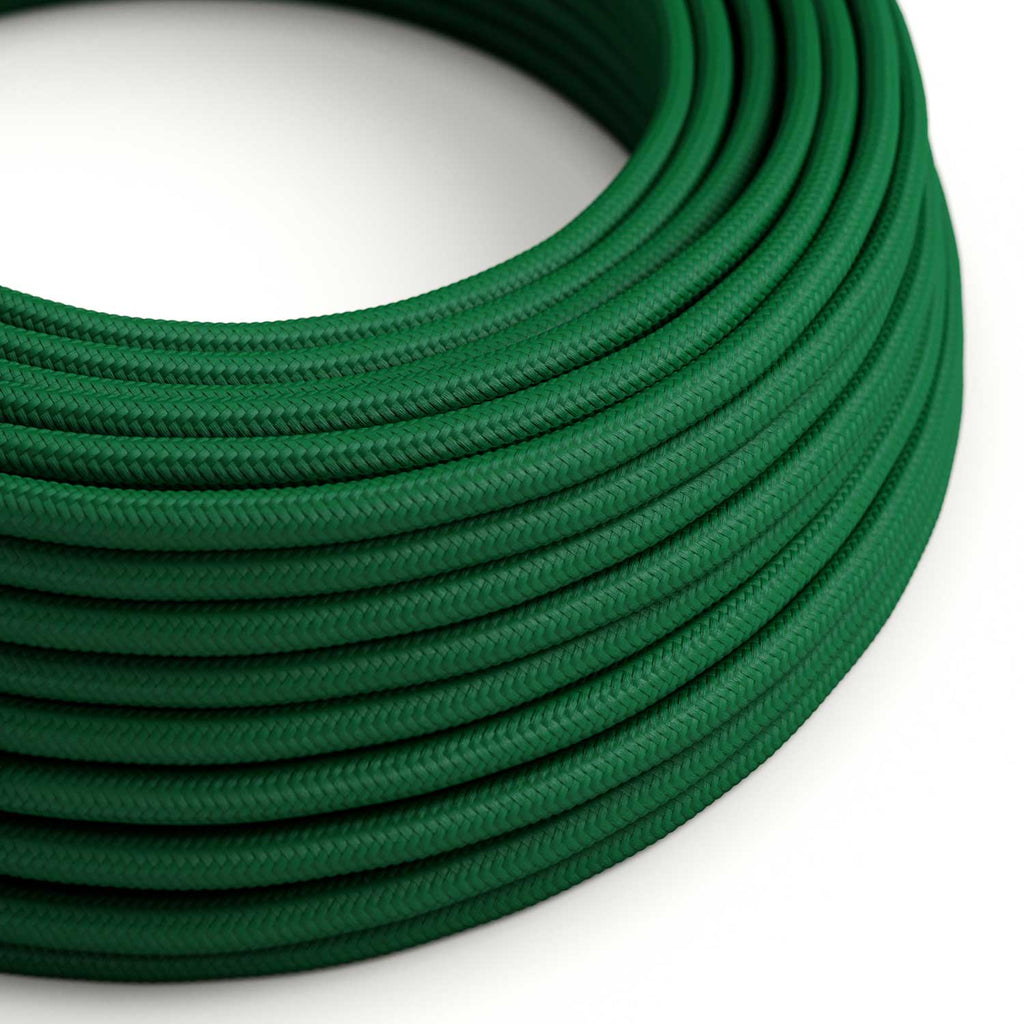 Textilkabel in Waldgrün-Stoff