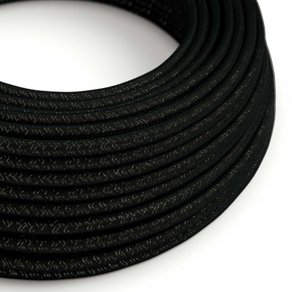 Farbkabel für Beleuchtung Schwarz-Glitzer Carbon
