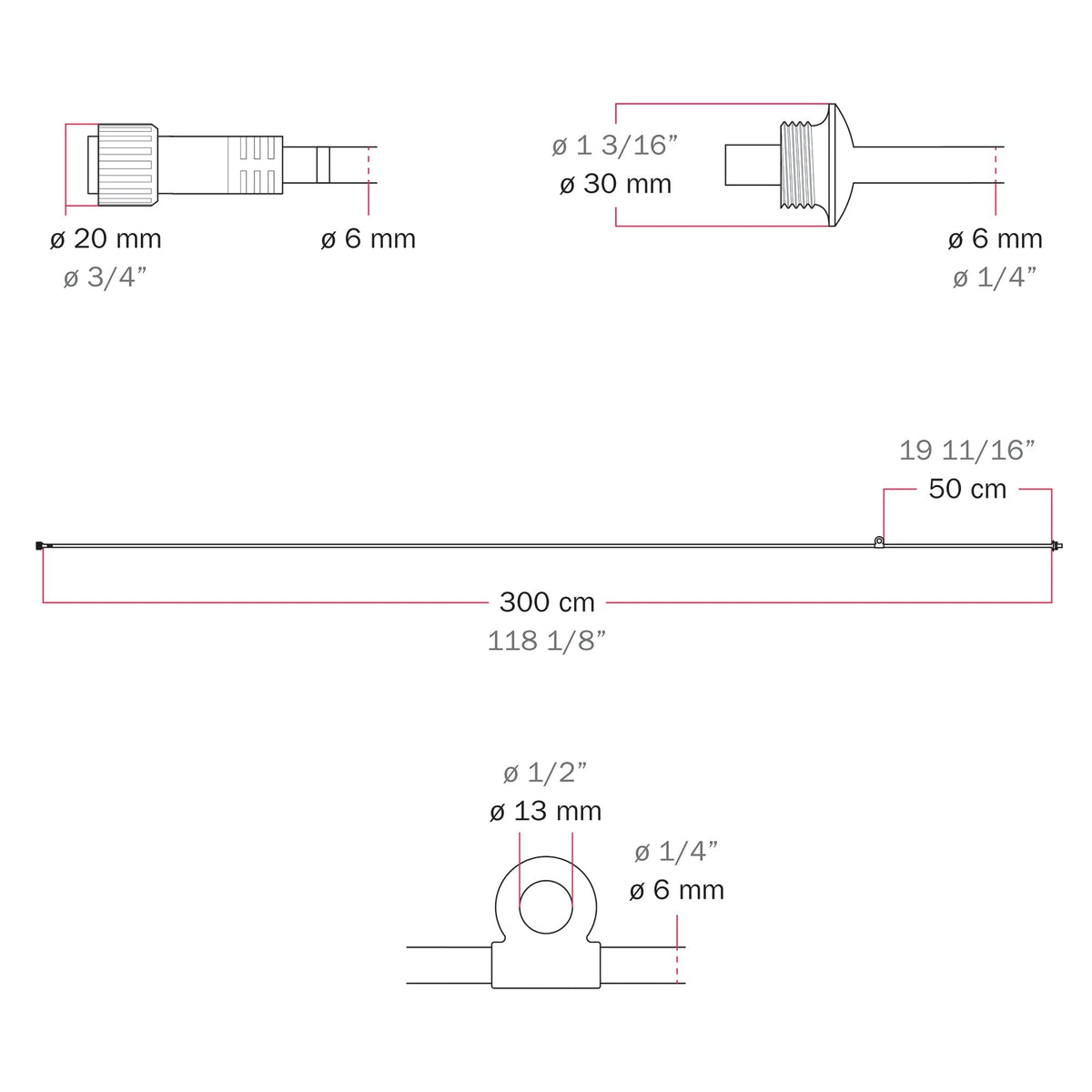 Textilkabel di connessione Netzteil / Lampenschirm - Marina - Olivgrün – Ansicht 5