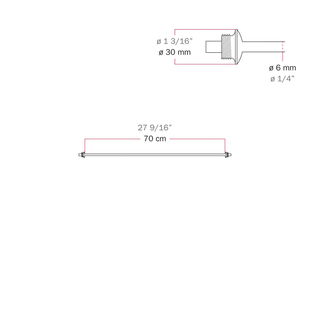 Textilkabel zur Verbindung zwischen Lampenschirmen 70/140 cm (27 9/16" / 55 1/8") - Marina - Seesternrot – Ansicht 4