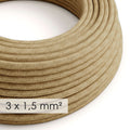 Rundes Textilkabel mit großem Querschnitt 3x1,50 – Jute RN06
