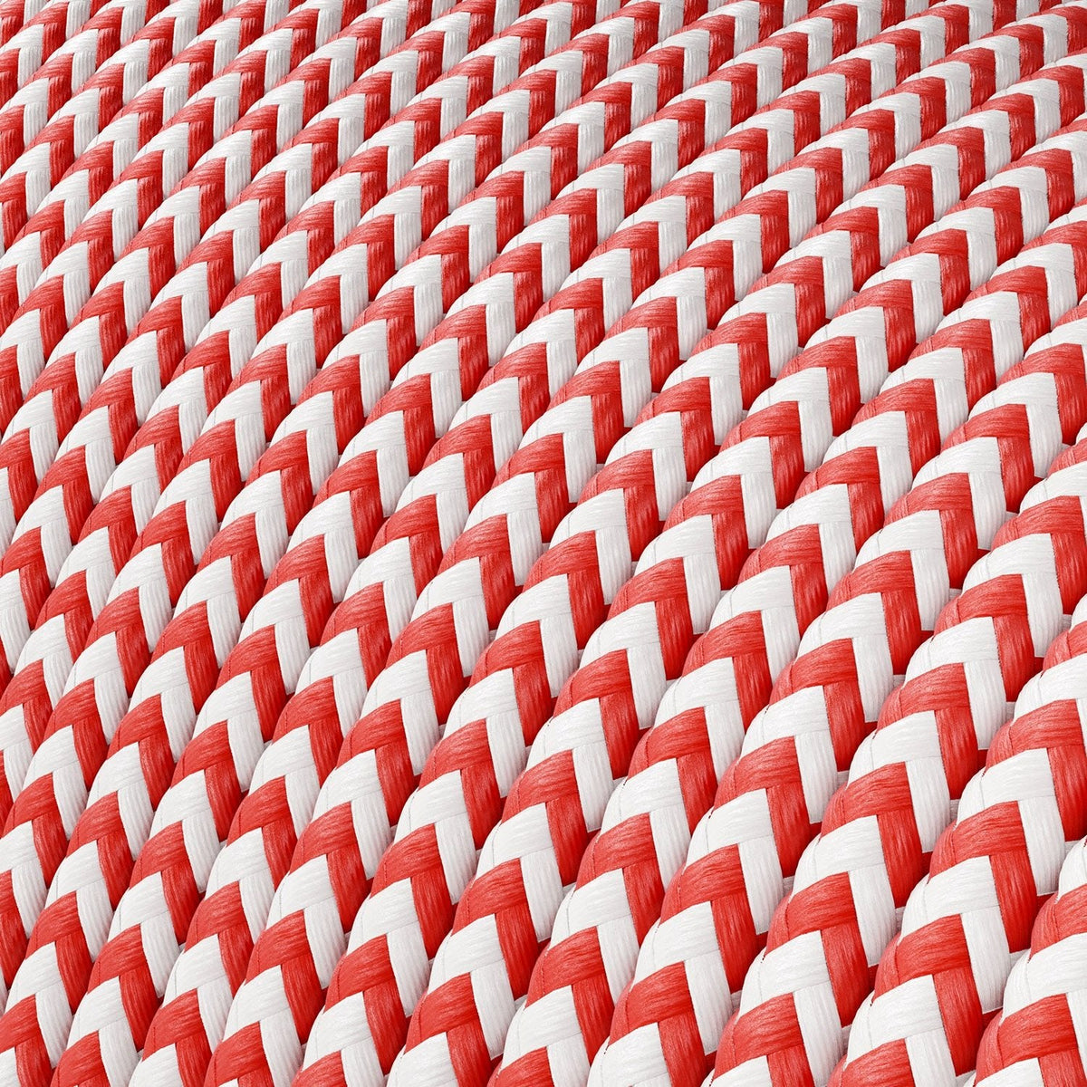 Extra-Low-Voltage-Textilkabel mit Stoffummantelung Zig Zag Weiß Rot RZ09 – Ansicht 2