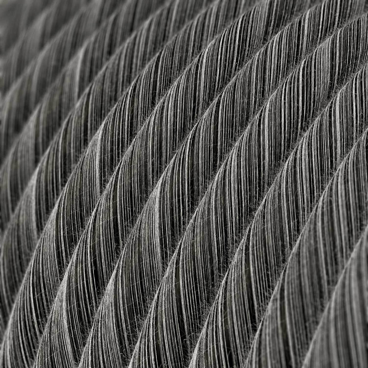 Stromkabel aus Baumwolle Schwarz Mélange Vertigo – Ansicht 2