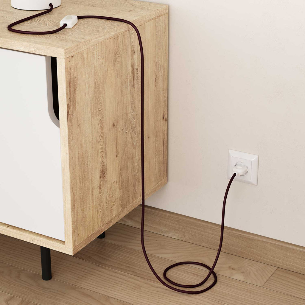 Bordeaux-Textilkabel – Ansicht 3