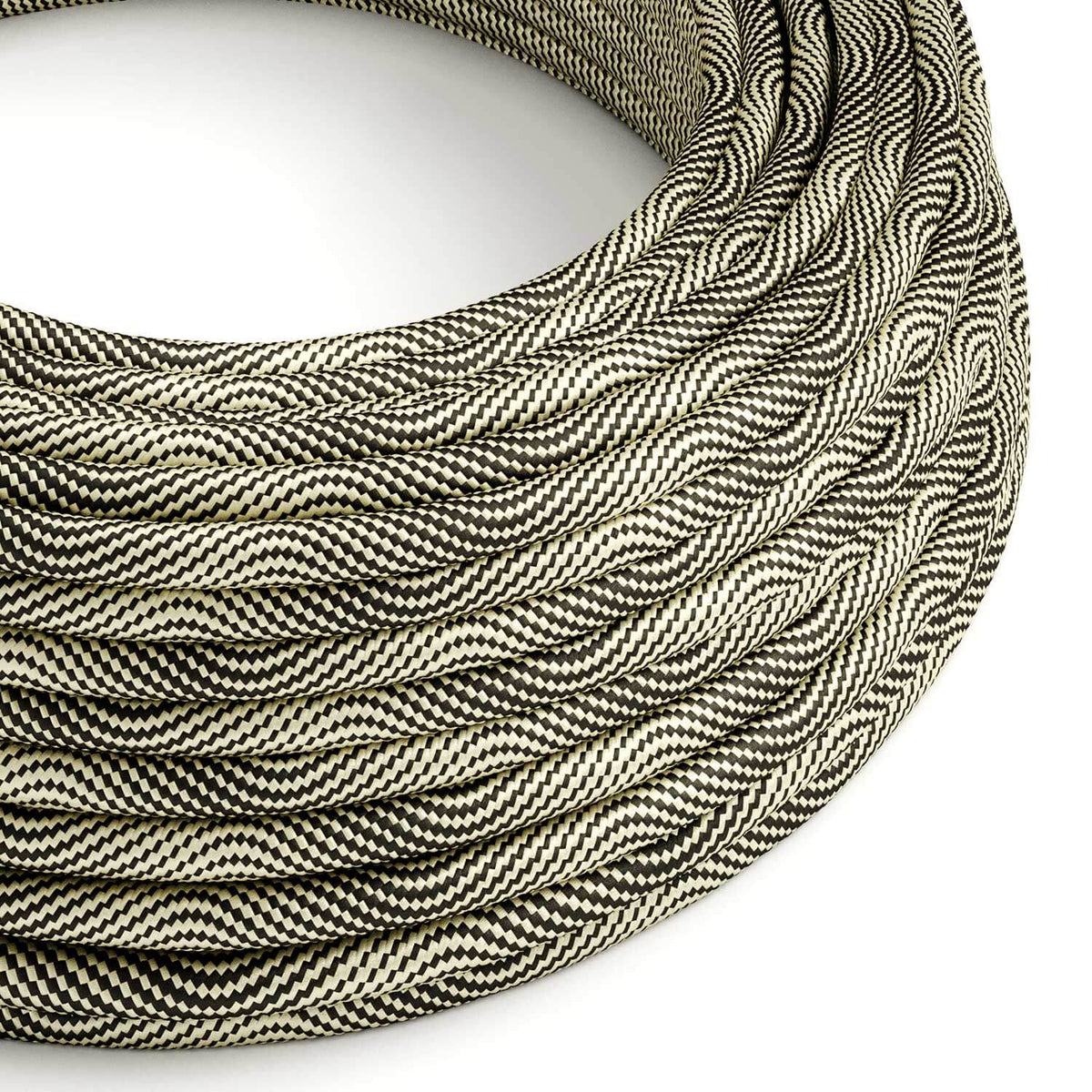 Elektrokabel mit Textilummantelung Optical Schwarz und Gold Vertigo