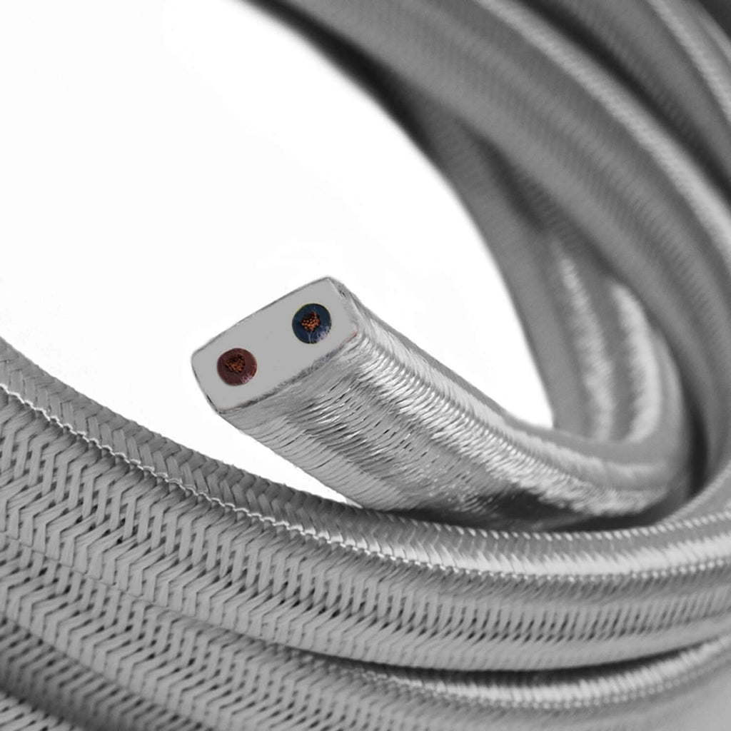 Kabel für Lichterketten, textilummantelt, Silber CM02 – Ansicht 2