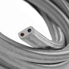 Kabel für Lichterketten, textilummantelt, Silber CM02 – Ansicht 2