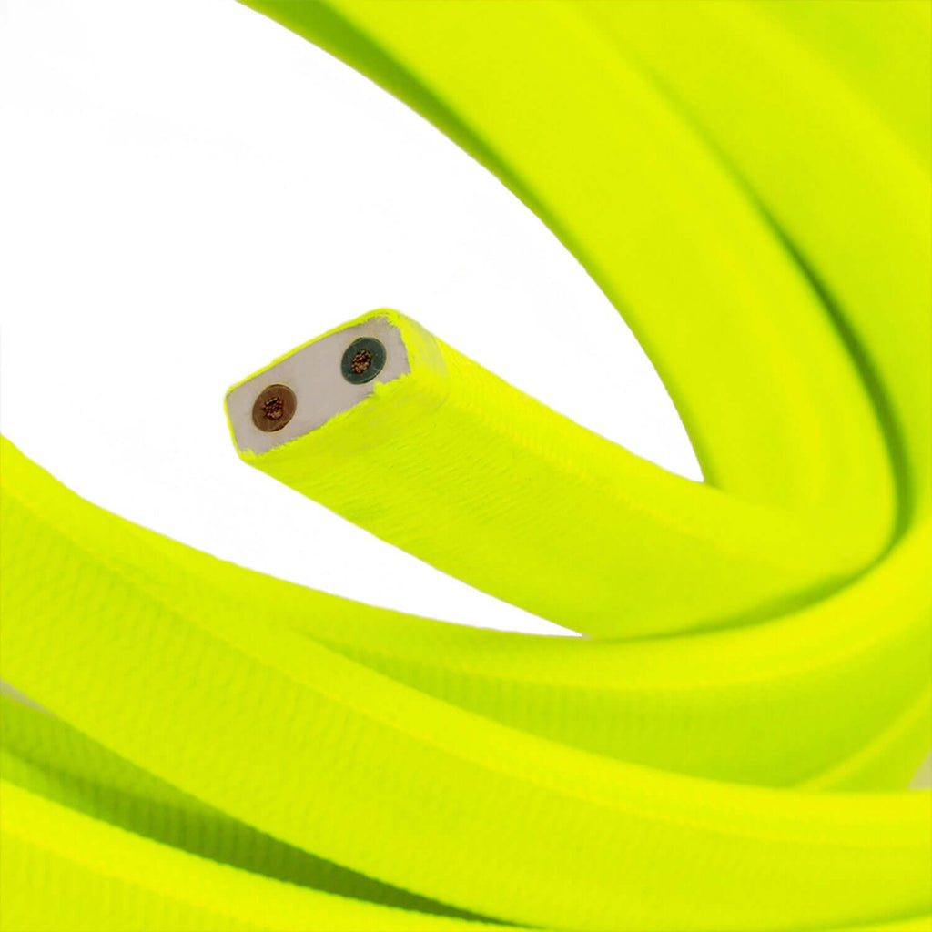 Stoffummanteltes Elektrokabel für Lichterketten Neon-Gelb CF10 – Ansicht 2