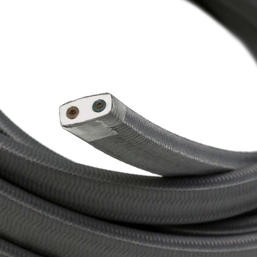 Lichterketten-Kabel mit Stoffmantel, Grau CM03 – Ansicht 2