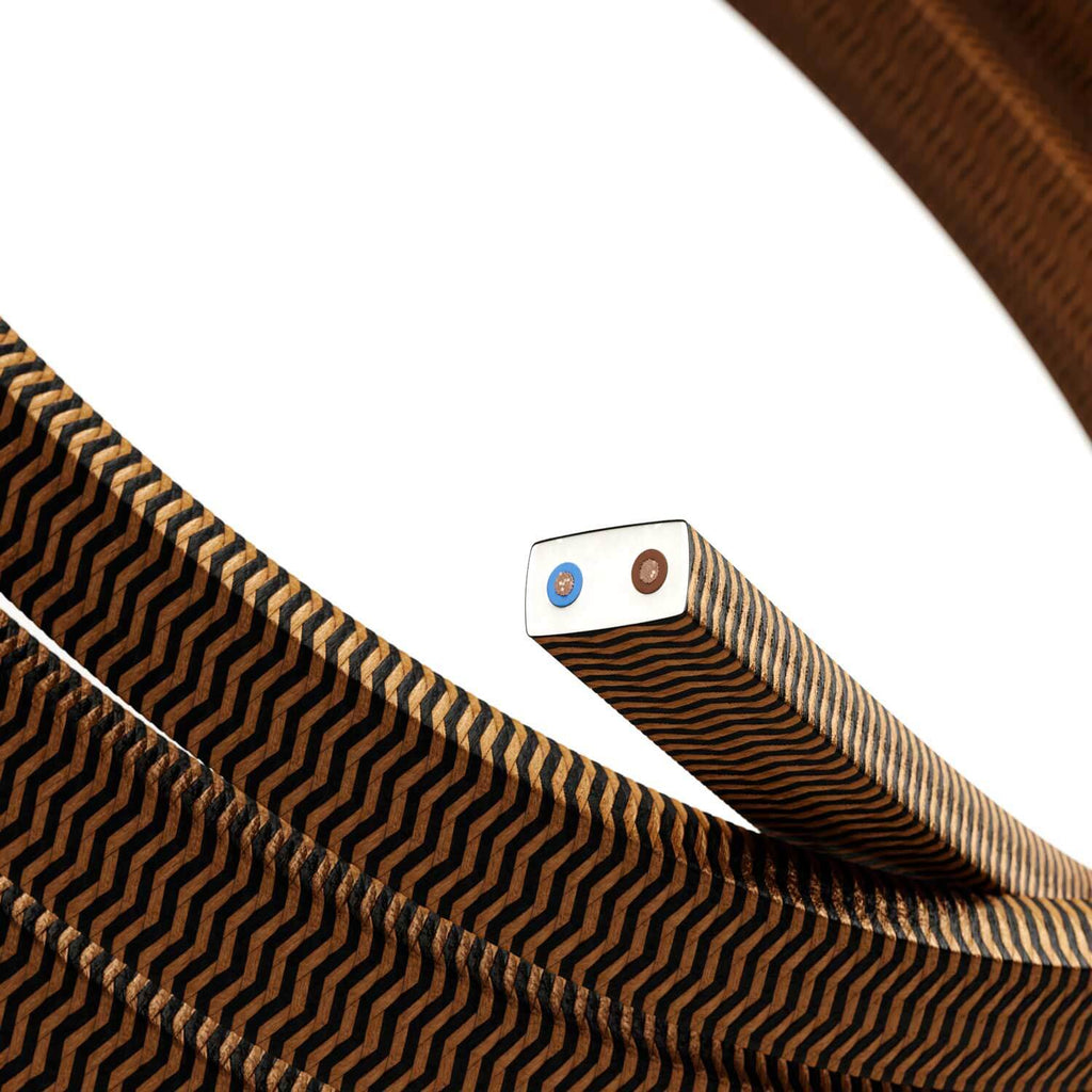 Elektrikkabel für Lichterkette, ummantelt mit ZigZag-Stoff Schwarz – Whiskey CZ22 – Ansicht 2