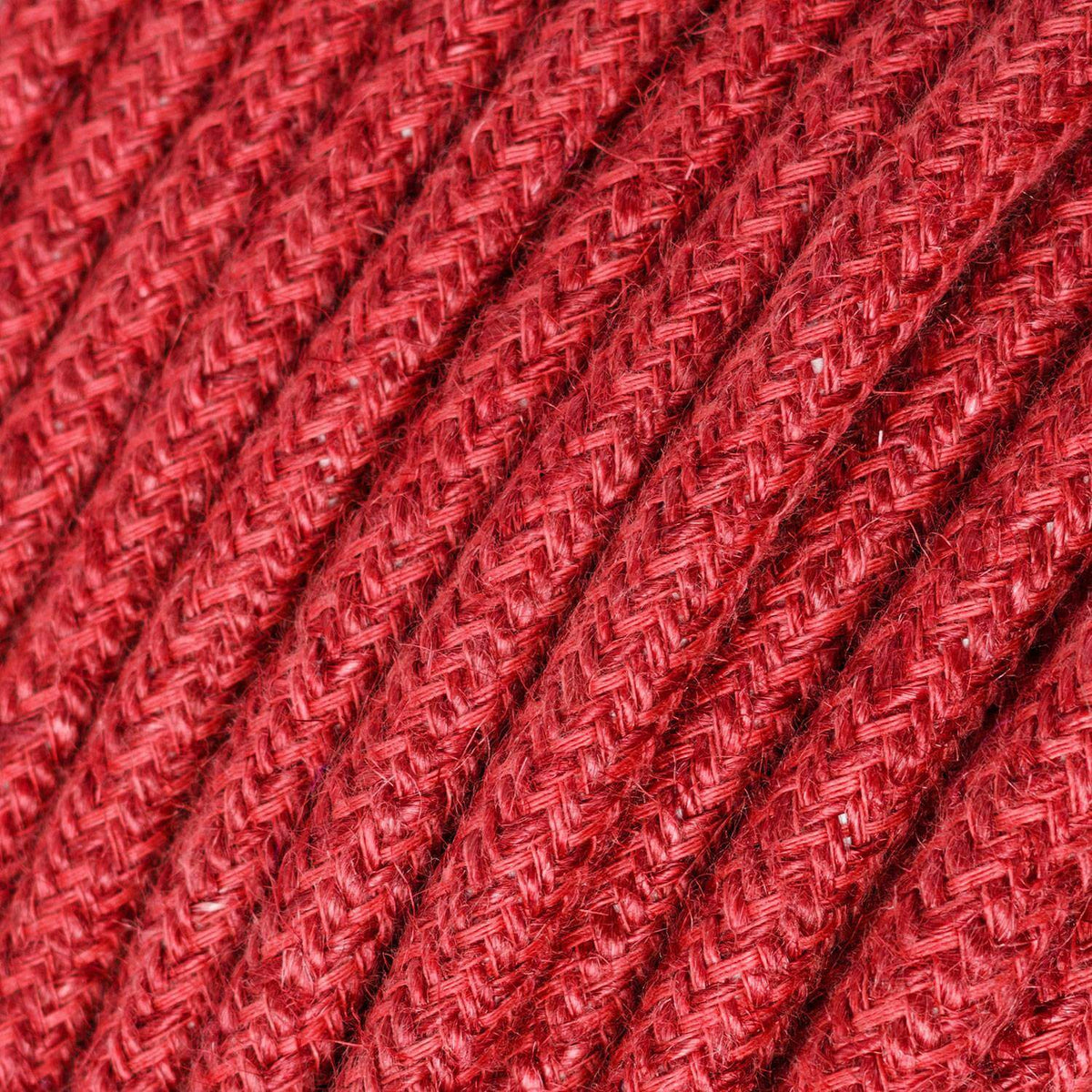 Cherry Red Jute-ummanteltes Stromkabel – Ansicht 2