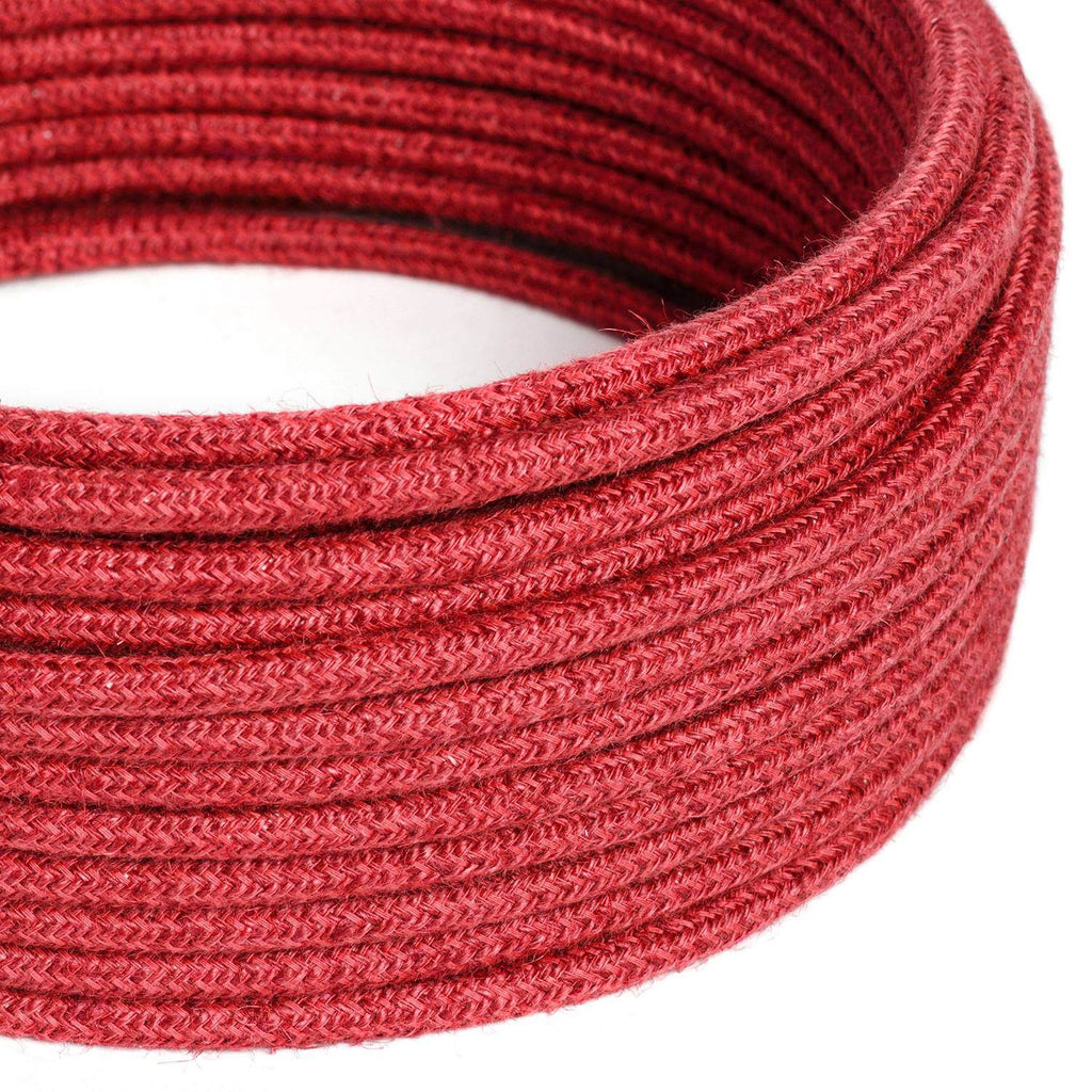 Cherry Red Jute-ummanteltes Stromkabel