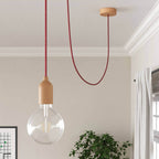 Cherry Red Jute-ummanteltes Stromkabel – Ansicht 4