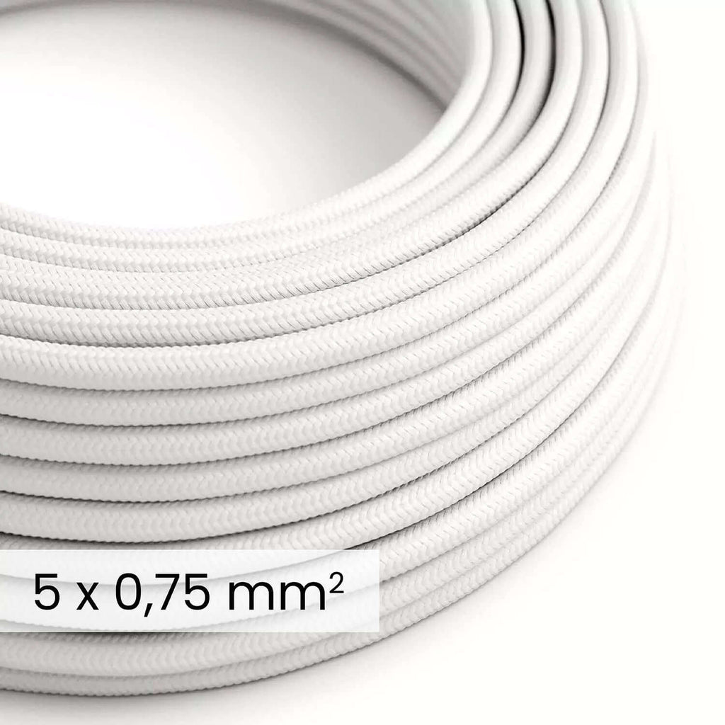 DALI 5x0.75 mm² weißes Textilkabel – Stoffummantelter Leiter für Lampen und Anlagen RM01