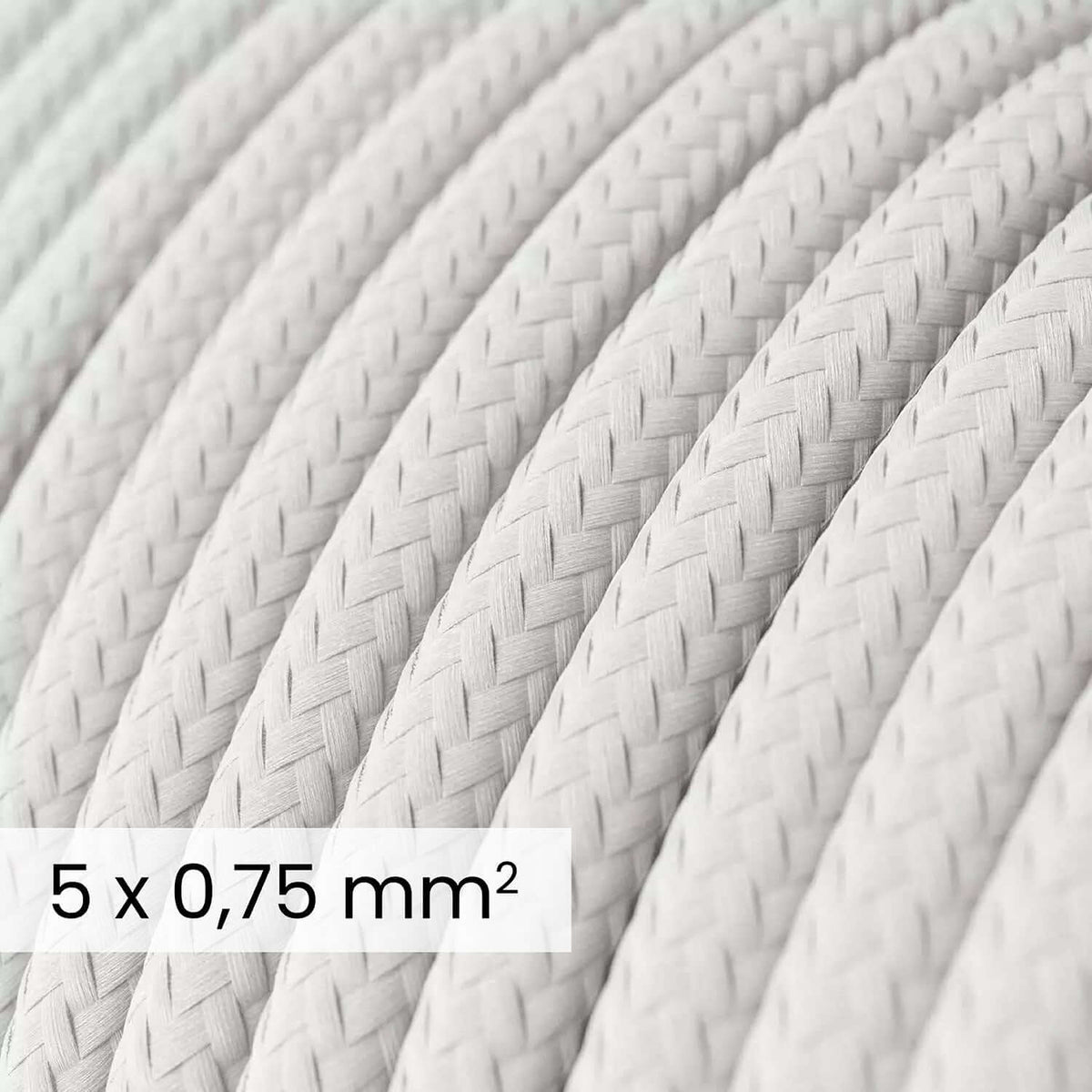 DALI 5x0.75 mm² weißes Textilkabel – Stoffummantelter Leiter für Lampen und Anlagen RM01 – Ansicht 2