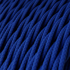 Geflochtenes, glänzendes Textilkabel Classic Blue – Ansicht 2
