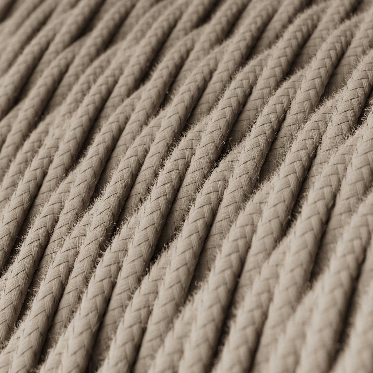 Geflochtenes Baumwollkabel in Grau-Taupe – Ansicht 2