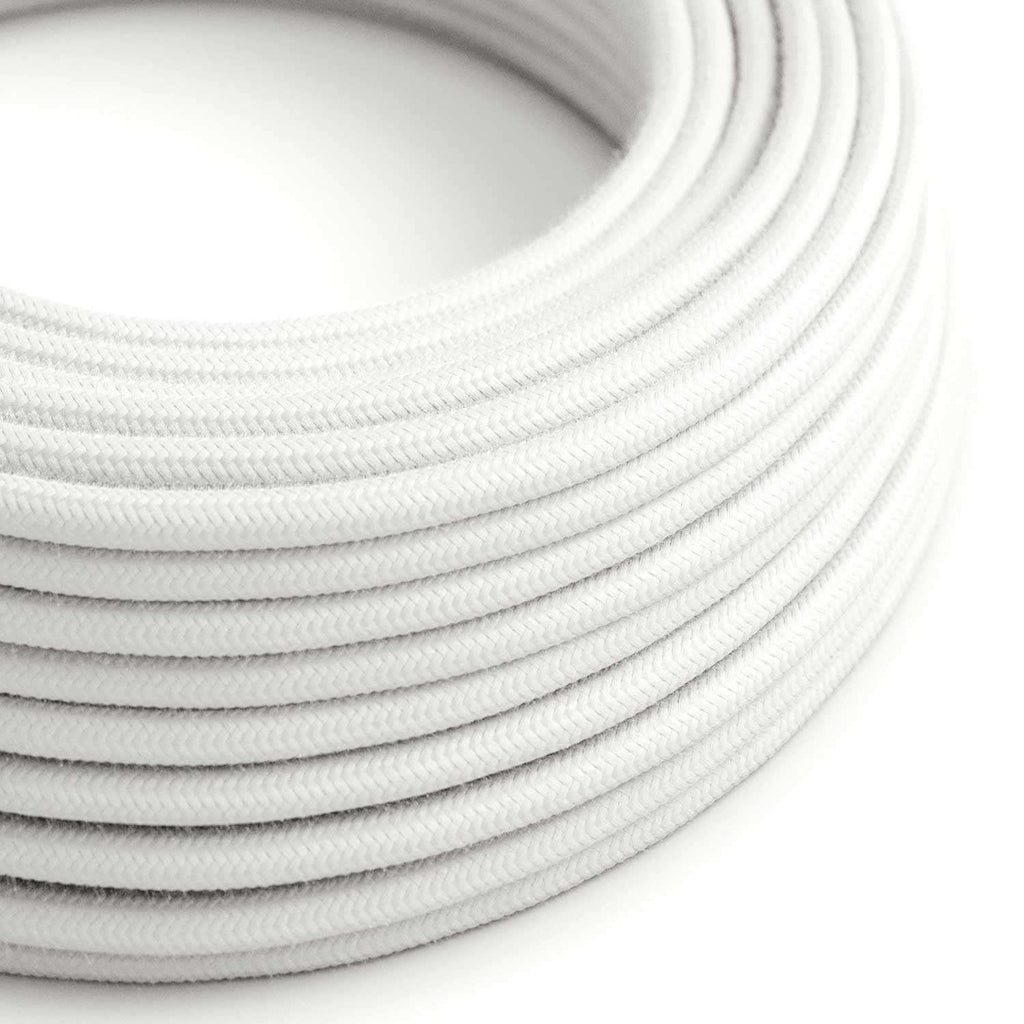 Ultra Soft Elektrokabel aus Silikon, ummantelt mit optisch weißer Baumwolle – RC01 rund 2x0,75 mm
