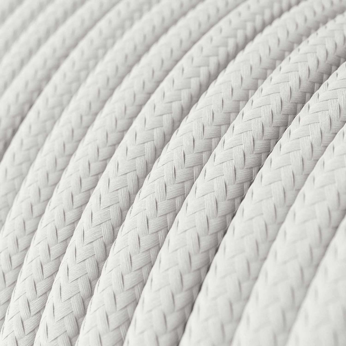 Ultra Soft Elektrokabel aus Silikon, ummantelt mit glänzend optisch-weißem Stoff – RM01 rund 2x0,75 mm – Ansicht 2