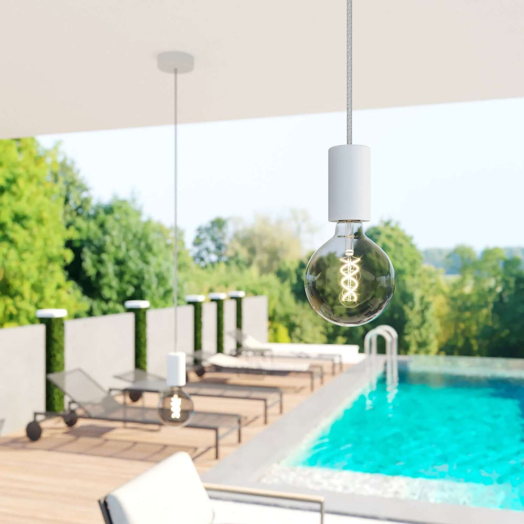 UV-beständiges rundes Elektrokabel für den Außenbereich, ummantelt mit natürlichem Leinen Grau SN02 – kompatibel mit Eiva Outdoor IP65 – Ansicht 3
