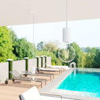 Rundes, UV-beständiges Elektrokabel für den Außenbereich mit Textilummantelung Weiß SM01 - kompatibel mit Eiva Outdoor IP65 – Ansicht 3