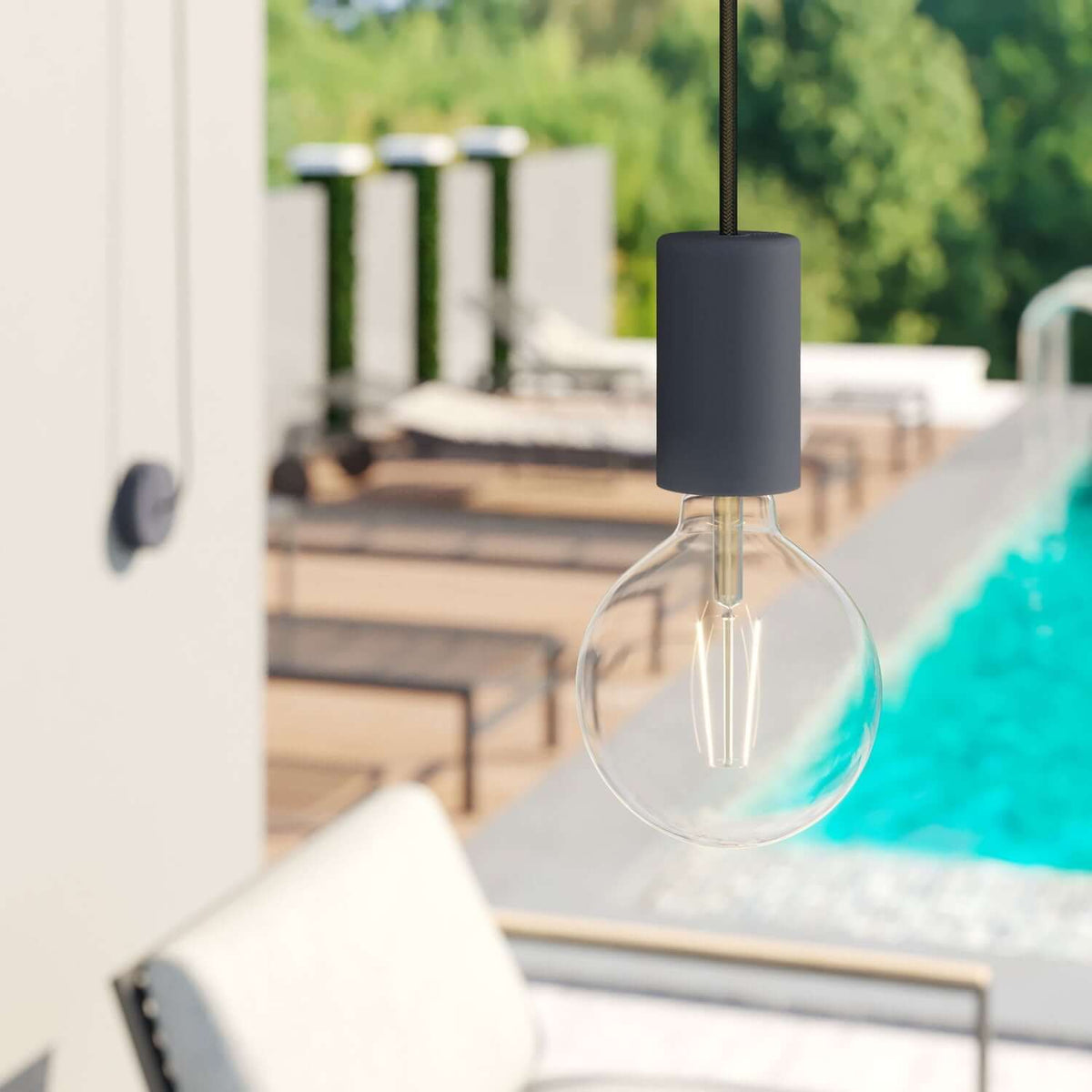 UV-beständiges Stromkabel für den Außenbereich, rund, mit schwarzem Textilgeflecht SM04 – kompatibel mit Eiva Outdoor IP65 – Ansicht 3