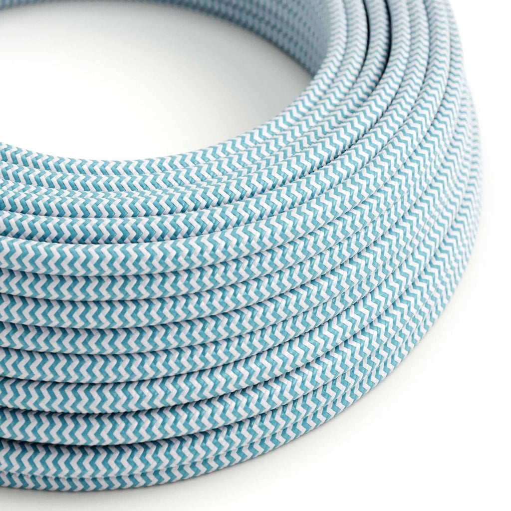 UV-beständiges Rundkabel für Außenbereich, ummantelt in Zickzack-Türkis SZ11 – kompatibel mit Eiva Outdoor IP65