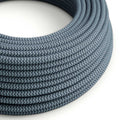 Beleuchtungskabel aus Baumwolle Stone Grey und Ocean Blue