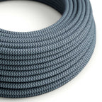 Beleuchtungskabel aus Baumwolle Stone Grey und Ocean Blue
