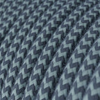 Beleuchtungskabel aus Baumwolle Stone Grey und Ocean Blue – Ansicht 2