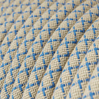 Textilkabel zur Beleuchtung, Blau Steward und Beige Losanga – Ansicht 2