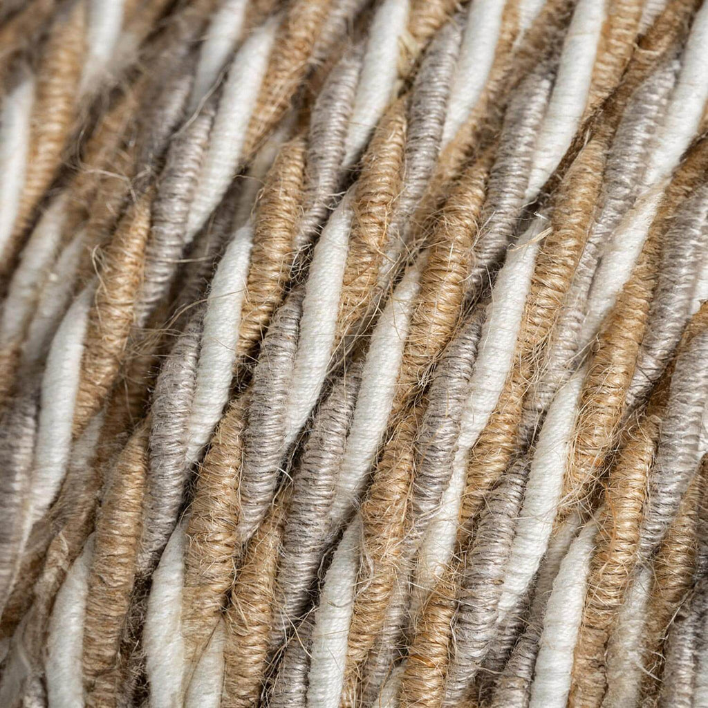 Geflochtenes Kabel für Beleuchtung aus Baumwolle, Jute und Leinen Country – Ansicht 2