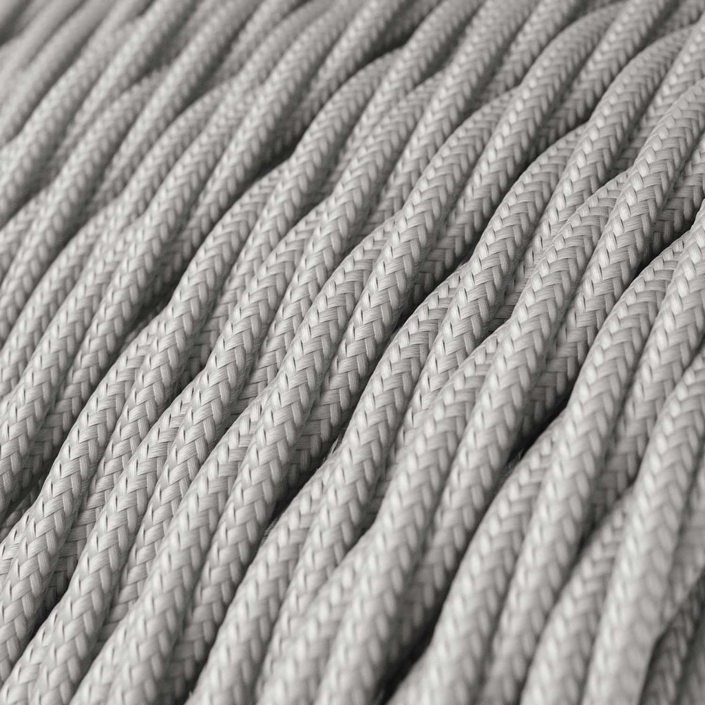Geflochtenes Beleuchtungskabel in glänzendem Silber – Ansicht 2