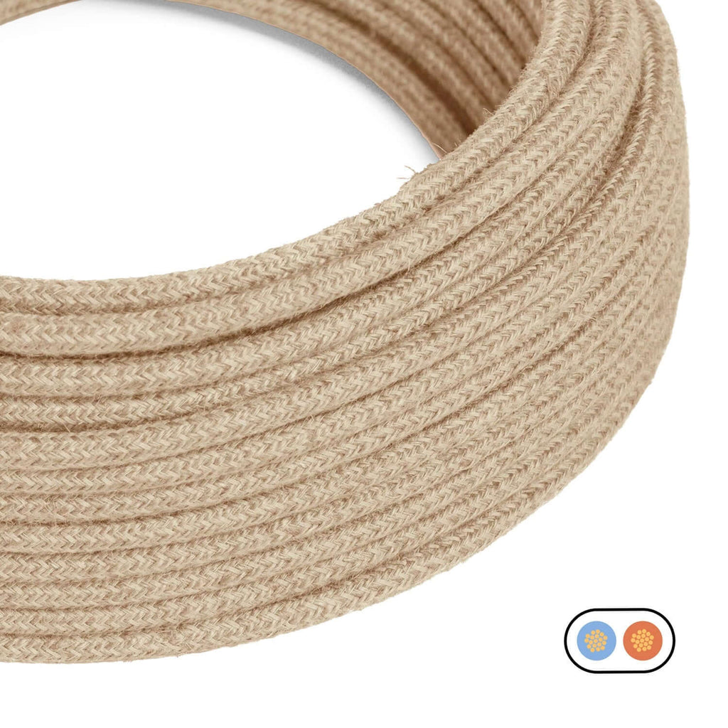 Flachkabel ummantelt mit Naturjute – Ansicht 2