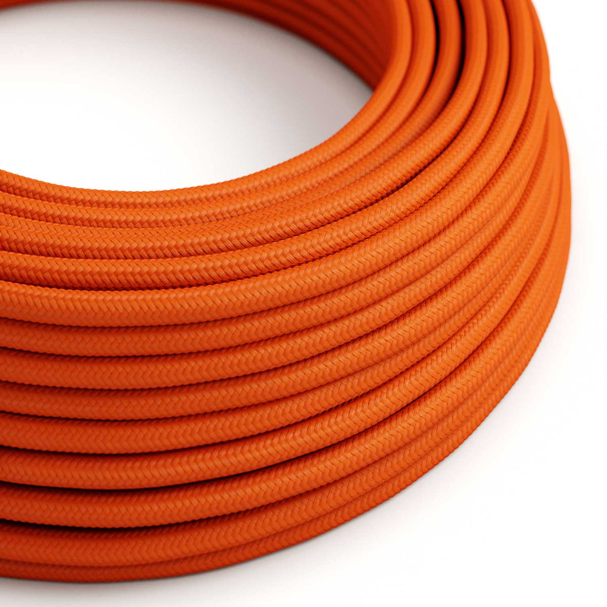 Glänzendes Textilkabel Orange Flamme