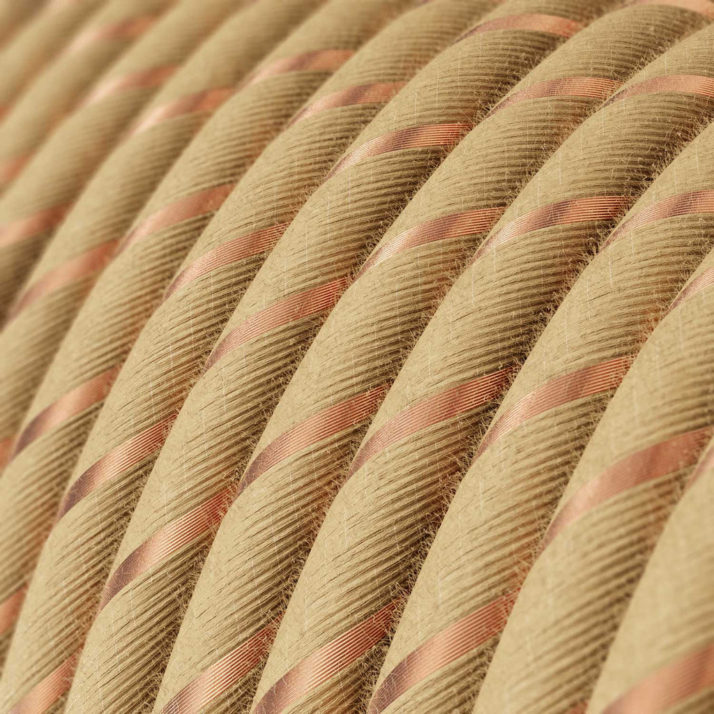 Textilkabel Beige aus Jute mit Kupferfaden Vertigo – Ansicht 2