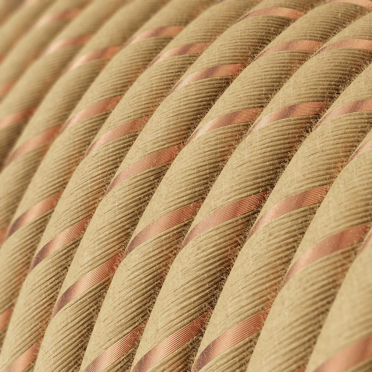 Textilkabel Beige aus Jute mit Kupferfaden Vertigo – Ansicht 2