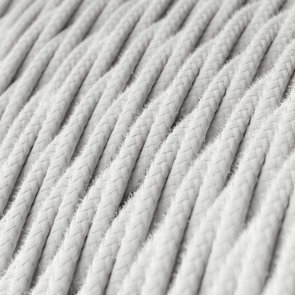 Textilkabel Optisch Weiß aus Baumwolle – Ansicht 2