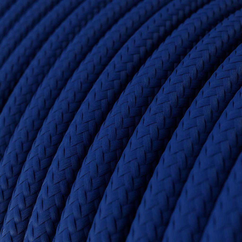Glänzendes Classic Blue Textilkabel – Ansicht 2